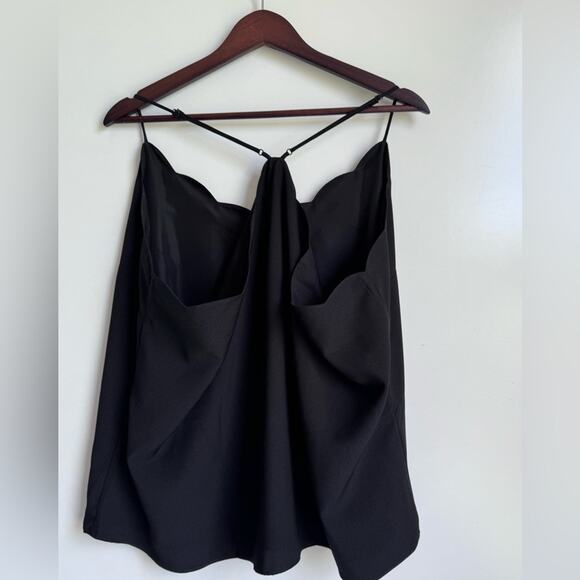 J. Crew Scalloped cami top Black Size 22 plus women’s tank relaxed Flowy NEW - Picture 5 of 9